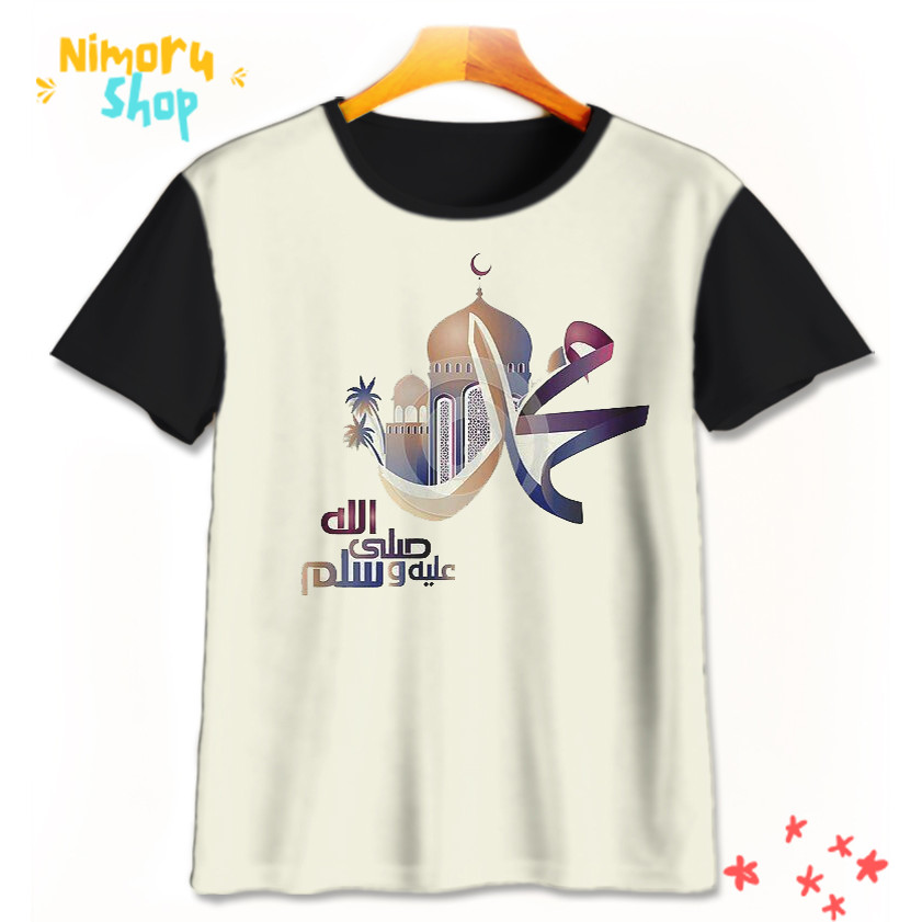 Baju Kaos Anak 3D Maulid-2-designWD Maulid Nabi Muhammad Rasulullah SAW Untuk Usia 1-12 Tahun Nimoru