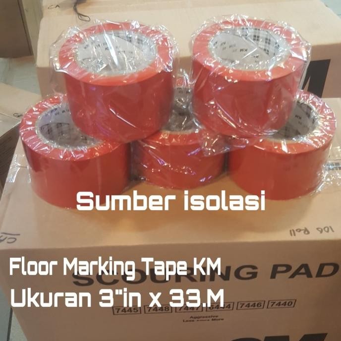 

LAKBAN LANTAI KM FLOOR MARKING TAPE KM UKURAN 3"INCHI X 33.M LAKBAN ASLI
