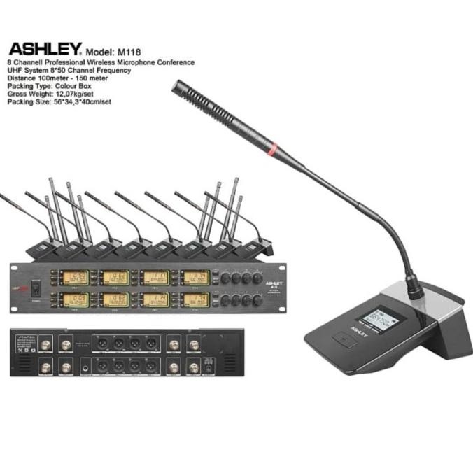 Sale Mic Wireless Meja Conference Podium Ashley M118 M 118 Original 8 Mic