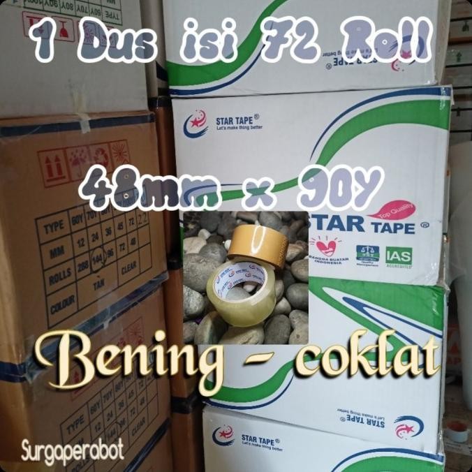

LAKBAN BENING - COKLAT 1 DUS 48MM X 90YARD 2 INCH - SOLATIP 2 INCHI ASLI