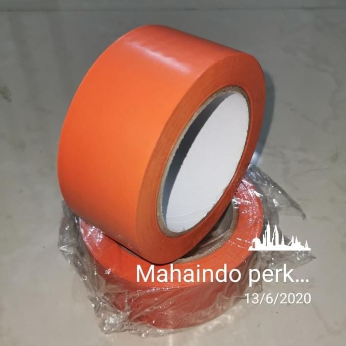 

FLOOR MARKING/LAKBAN LANTAI/VINYL TAPE/POLICE LINE/TAPE ORANGE 2 INCH ASLI