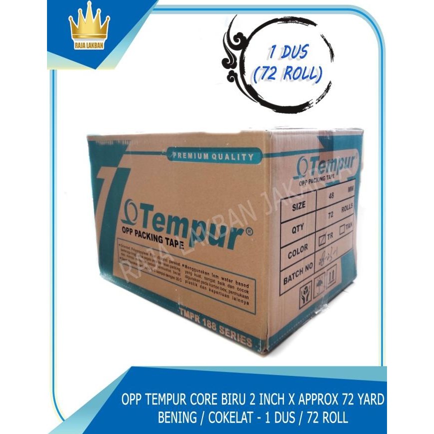 

LAKBAN / PLAKBAN OPP TAPE TEMPUR BIRU 2 INCH X APPROX 72 YARD - DUS ASLI
