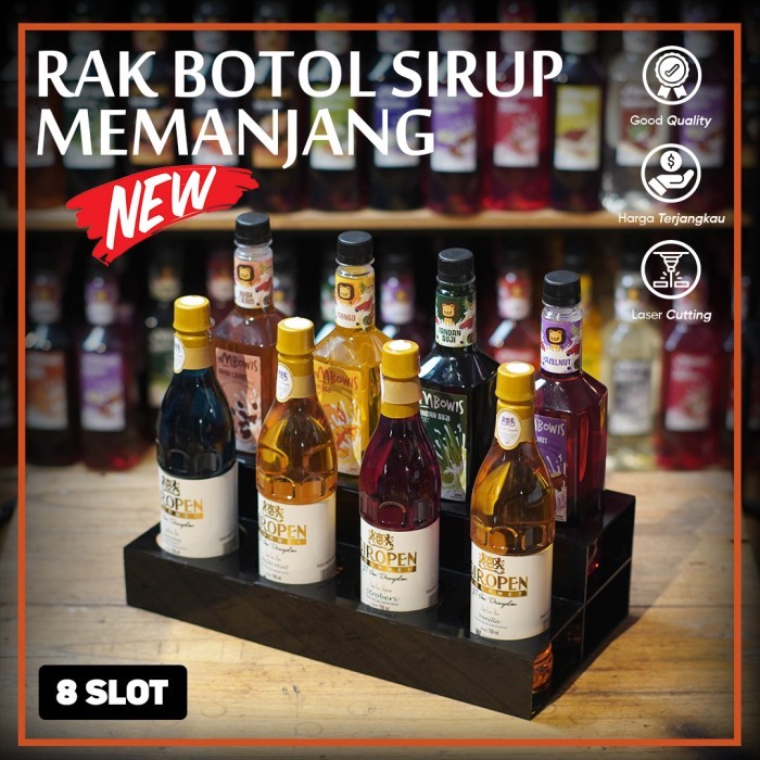 

Rak Acrylic Display Botol Sirup Memanjang Isi 8