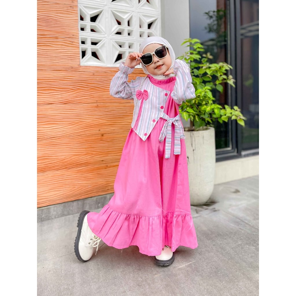 Gamis Lebaran Anak Brokat Dres Brukat Pengajian Bju Idul Fitri Gammis Bsju Anakanak Ghames Abayya Ga