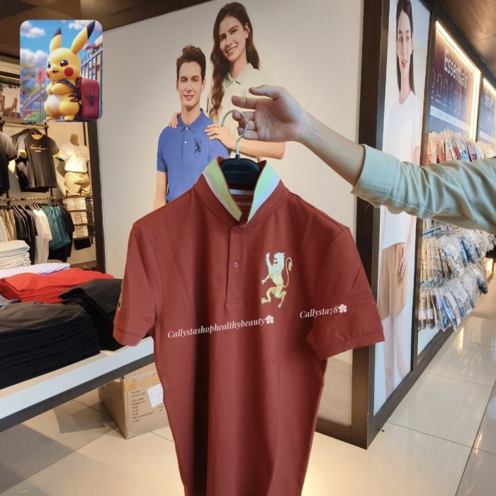 

Giordano Polo Shirt Man Lion 3D Signature Maple Syrup