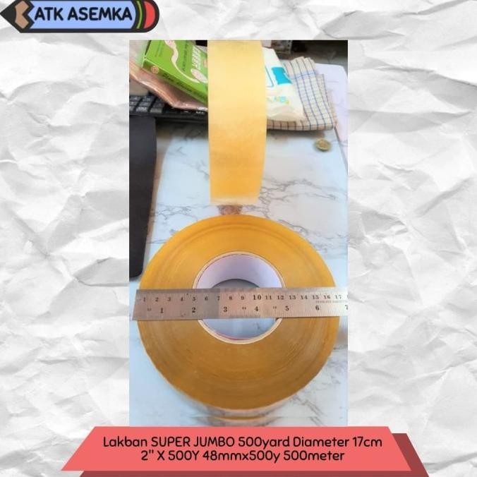 

LAKBAN SUPER JUMBO 500YARD DIAMETER 17CM 2" X 500Y 48MMX500Y 500METER ASLI