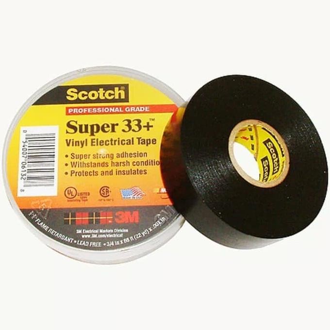 

ISOLASI 3M SCOTCH 33+ ELECTRICAL TAPE 3M 33+ HITAM LAKBAN 3M 33+ BLACK ASLI