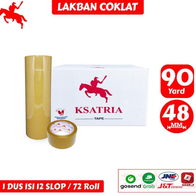 

LAKBAN COKLAT KSATRIA TAPE 90 YARD (1 DUS) ASLI