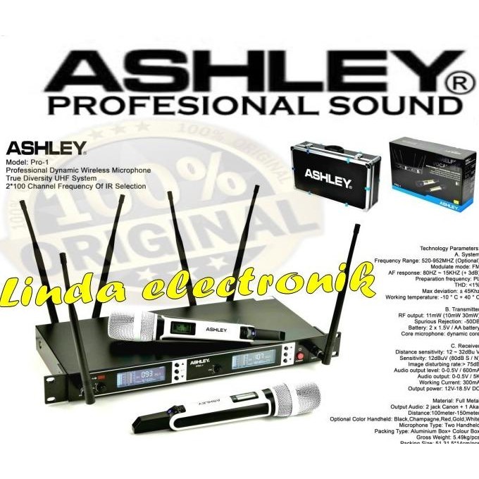 Murah Mic Wireless Ashley Pro 1 / Pro1 White Edition 6 Antena Original