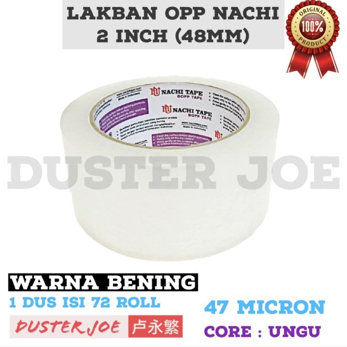 

Terbatas..! [Cabang] Lakban Nachi Bening 2 Inch X 100 Y Per Dus
