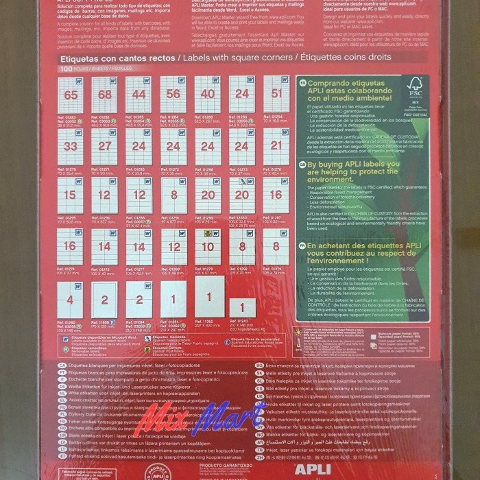 

Isolasi Apli Label Computer Paper Ra 01273 Bantex Isi 100 Lembar / 2400 Stiker