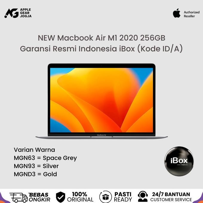 (Ibox) New Macbook Air 2020 M1 256Gb Mgn63 Id Garansi Resmi Indonesia