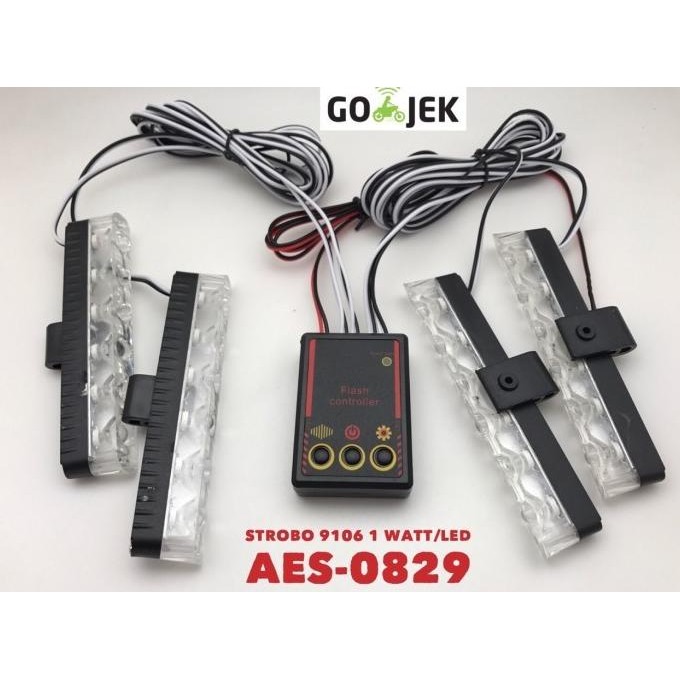 N Lampu Led Strobo Gril Jepit 9106 I Lampu Strobo Patwal Grill Sku-0829