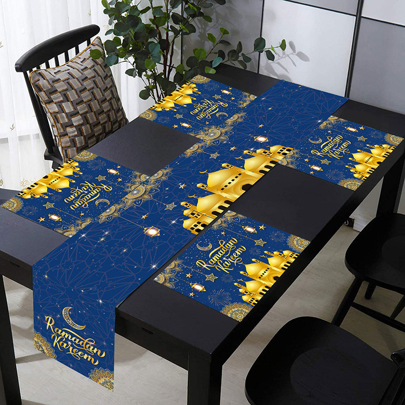 1Set Table Runner Taplak Meja Makan Edisi Lebaran Idul Fitri Eid