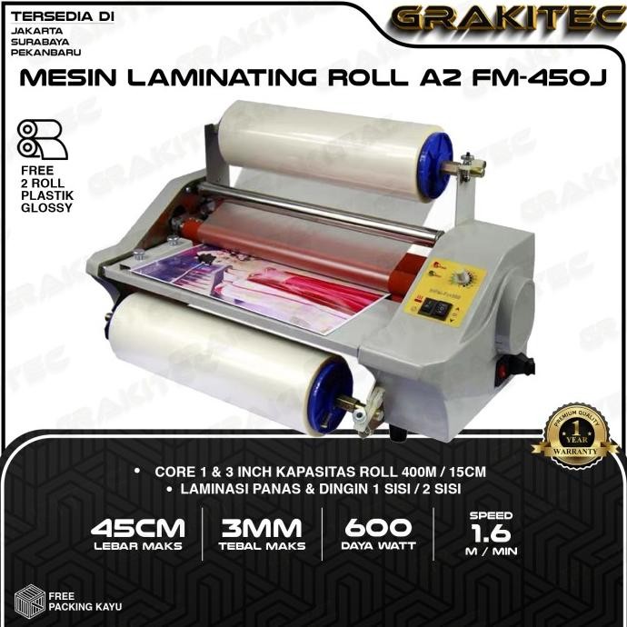 Mesin Laminasi Roll / Mesin Laminating Roll A3 A2 Grakitec