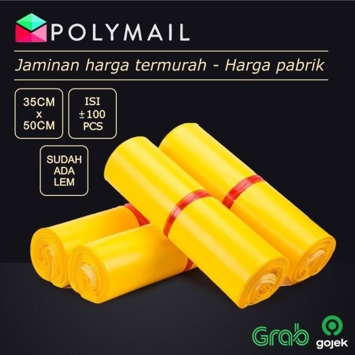 

POLYMAILER 100PCS 35X50CM YELLOW GLOSSY PLASTIK POLYMAILER KUNING