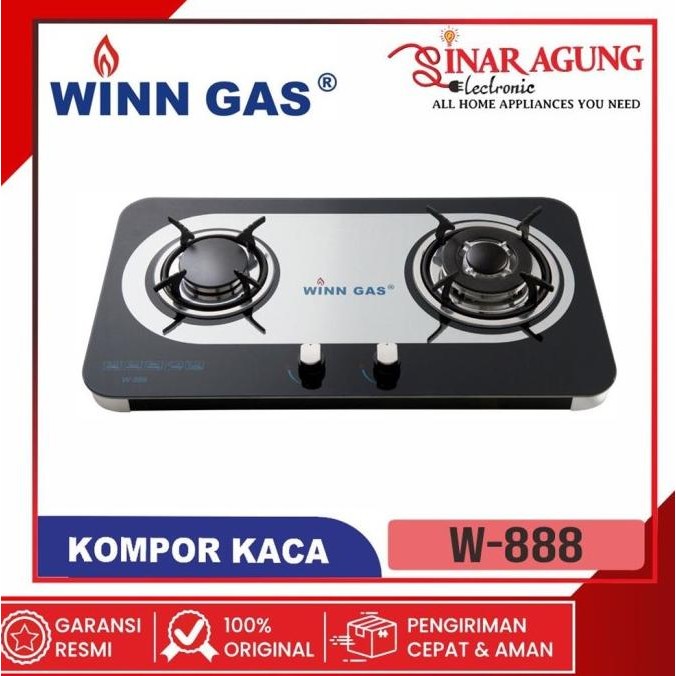 Kompor Gas Win Gas W-888 Kompor Gas - Hitam [2 Tungku]