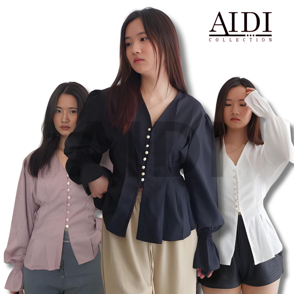 S45 BLOUSE WANITA KOREA/BORA TOP BLOUSE ELEGAN KOREA/BAJU ATASAN KOREA WANITA/BLOUSE KANTOR WANITA