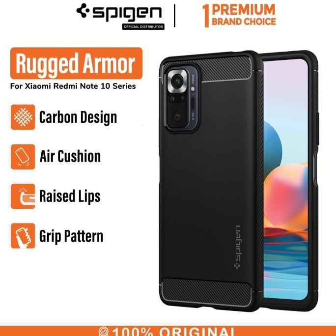 Case Xiaomi Redmi Note 10 /10S/ Pro Max Spigen Rugged Armor Carbon