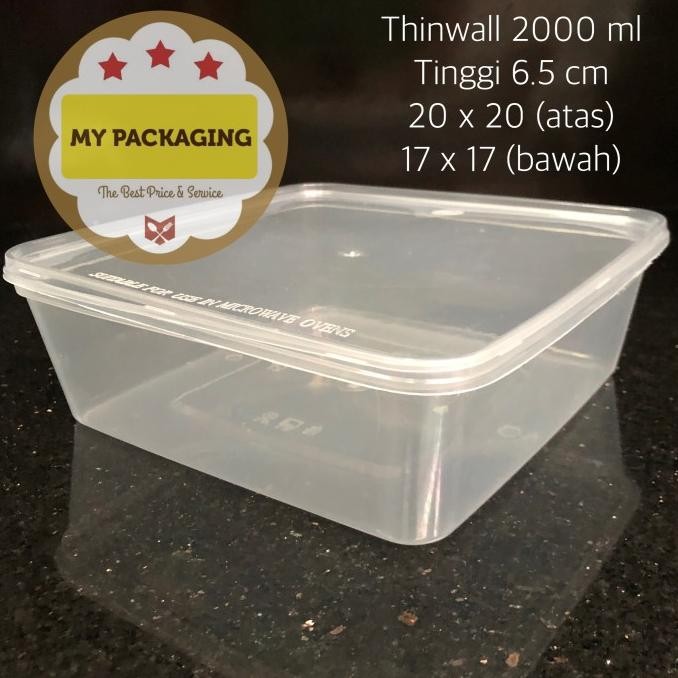 Kotak Makan Microwave / Food Box / Wadah Plastik 2000 Ml