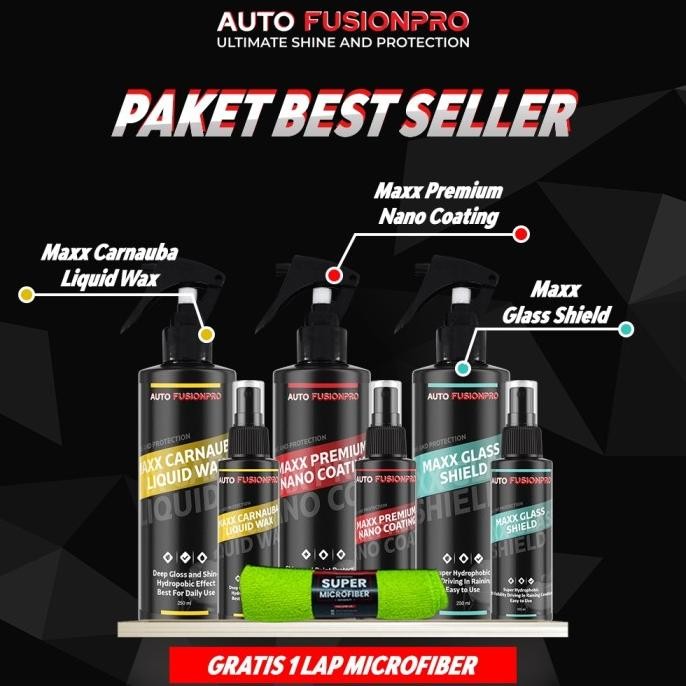 Terlaris PROMO PAKET NANO COATING, GLASS SHIELD, CARNAUBA BY AUTOMAXX FUSIONPRO SALE