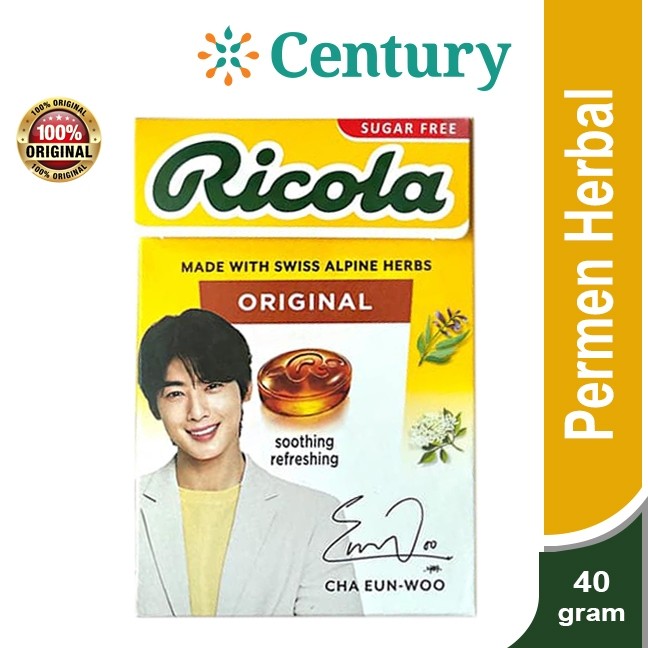 

RICOLA ORIGINAL HERB SUGAR FREE SWISS HERB CANDY 40G / PERMEN / PELEGA TENGGOROKAN