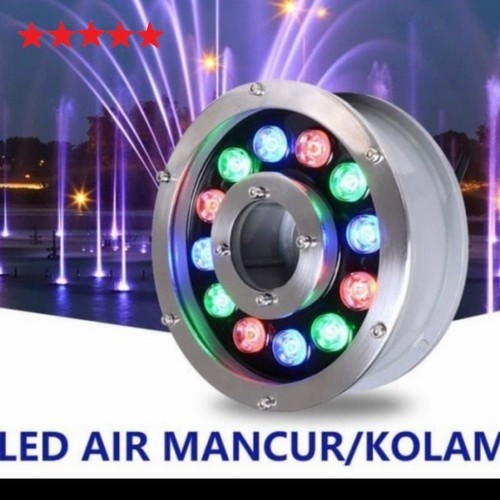 OBRAL Lampu Led Kolam Air Mancur 12w Watt 24v Rgb 12 LED Waterproof Tembak Sorot Renang Tahan