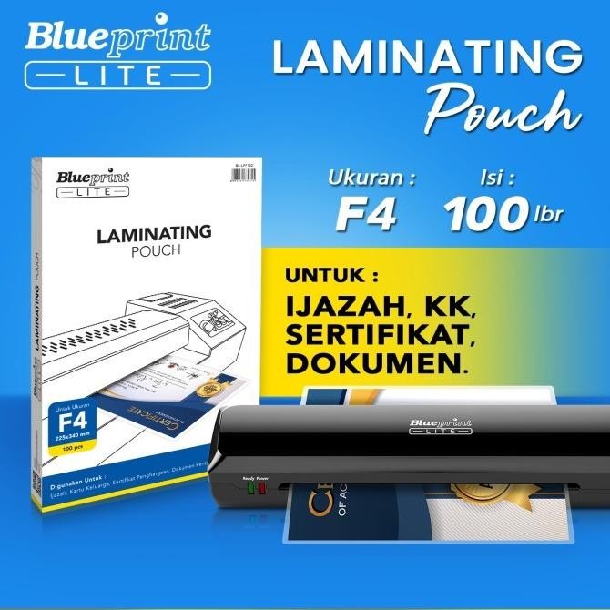 

BLUEPRINT Plastik Laminating Pouch Film Panas Lite F4 - Isi 100 pcs