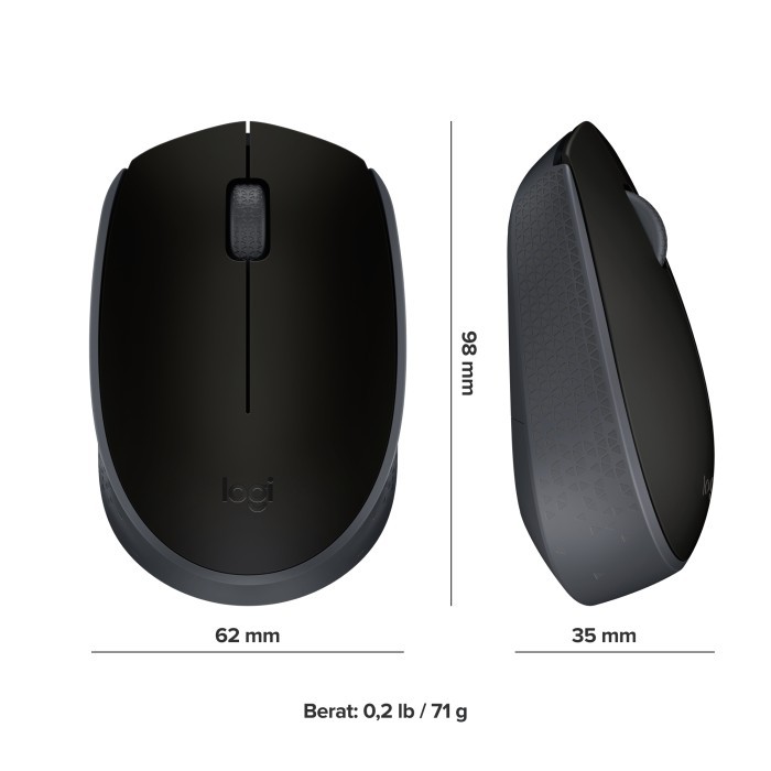 Logitech M170 Wireless Mouse With USB Receiver Mouse Tanpa Kabel Logitech - Garansi Resmi 1 Tahun