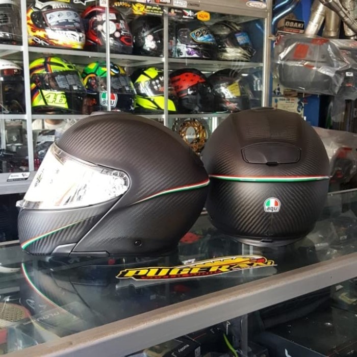 Helm Agv Sportmodular Carbon Tricolore