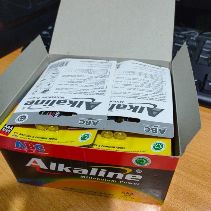 Baterai Alkaline ABC (AAA/A3) 1 box isi 24 pad = 48 baterai original