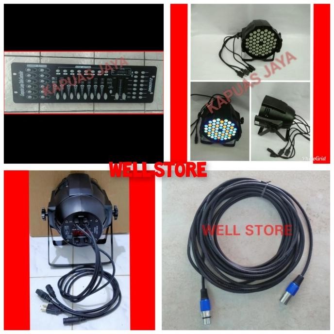 Paket Lighting 6 Bh Parled Redsun 54x3W RGBW 4Line + Mixer DMX 512