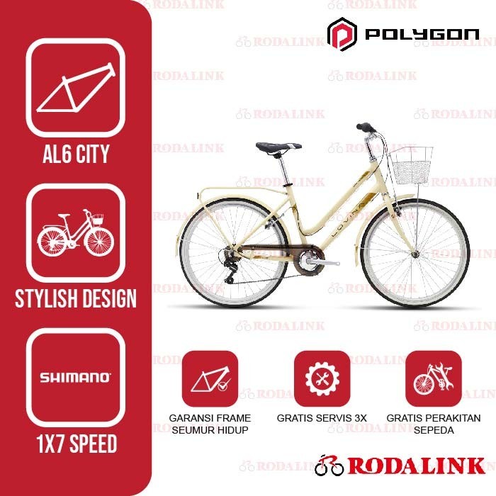 TERBARU Polygon Sepeda Anak Wanita Lovina 26" Sepeda Anak Keranjang CTB