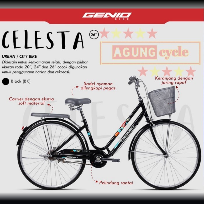 GR SEPEDA KERANJANG MINI ANAK DEWASA GENIO CTB CELESTA 20 24 26 UNITED
