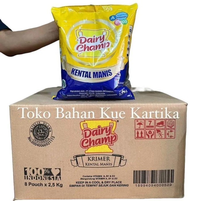 

TERLARIS TERLARIS DAIRY CHAMP SUSU KENTAL MANIS 2,5KG (ISI 8) DUS - INSTANT & SAMEDAY MURAH!!! MURAH