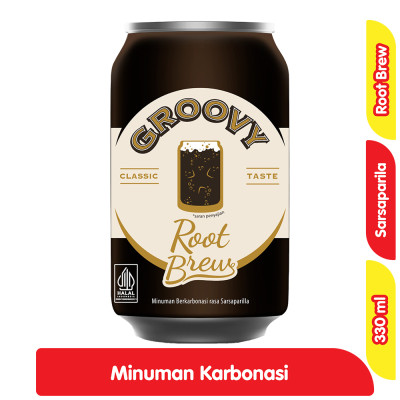 

Groovy Root Brew Minuman Karbonasi Sarsaparila Kaleng 330 ml
