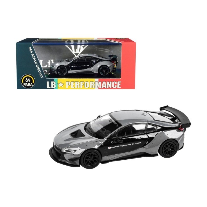 PARA64 LBWK BMW i8 GREY BLACK PARAGON 1/64 55146 DIECAST MOBIL