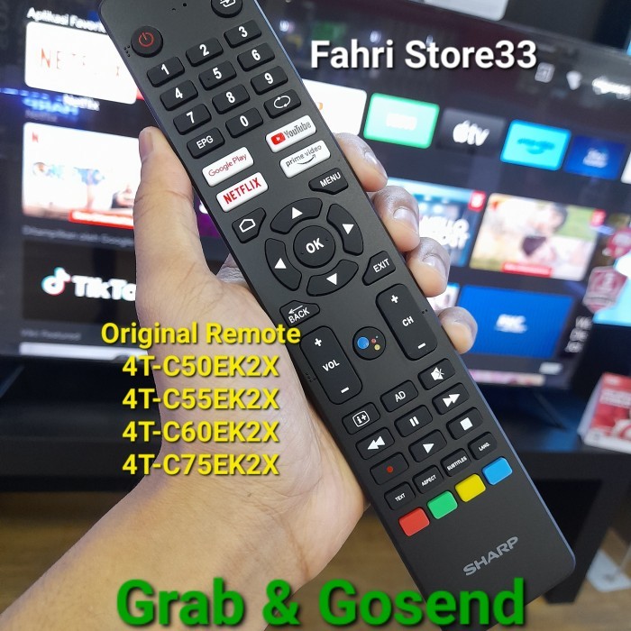Remote Tv Sharp Android Original 100% 4T-C55Ek2X 4T-C75Ek2X