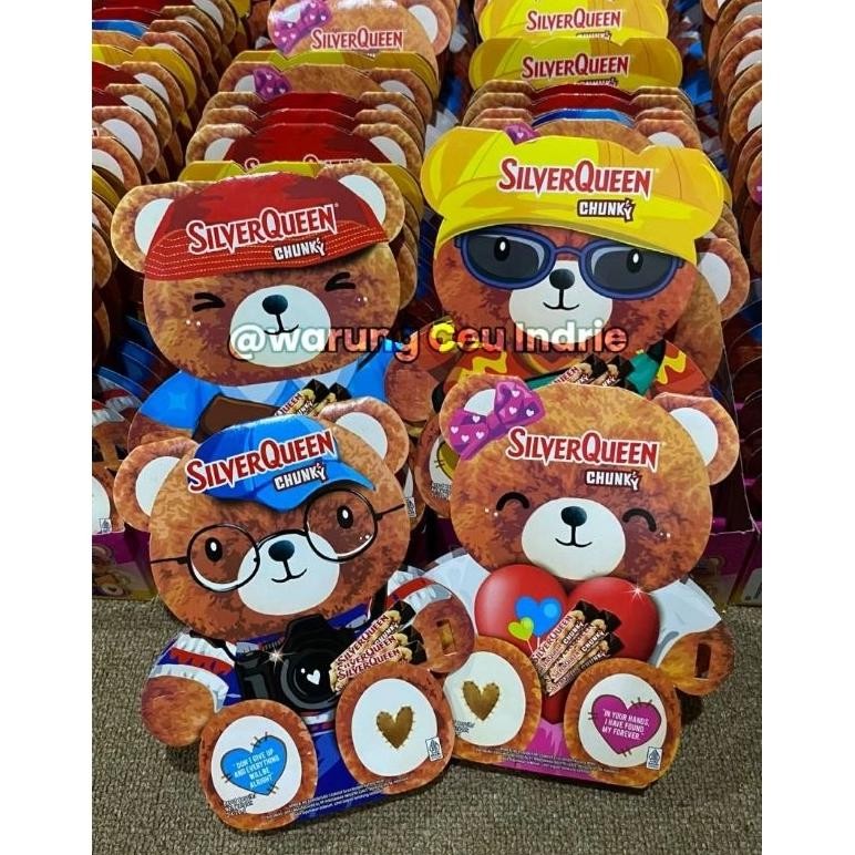

CR - Coklat silverqueen chunkybar edisi valentine bear mede isi 3 pcs x 26gr TERLARIS