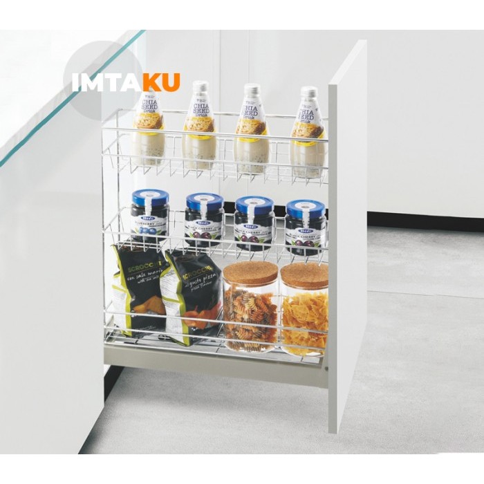 

TERLENGKAP Rak Bumbu Serbaguna Tarik 30 cm Stainless Steel Model Vitco SC 29023