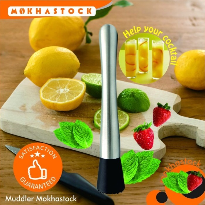 

EKSLUSIF MOKHASTOCK MUDDLER PENUMBUK HERB TUMBUKAN DAUN MINT DAN BUAH SILVER