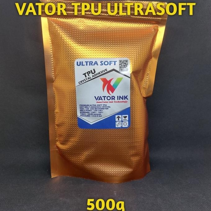 

Promo VATOR TPU ULTRASOFT 500gr CRYSTAL DTF ADHESIVE LEM SABLON PLASTISOL COD