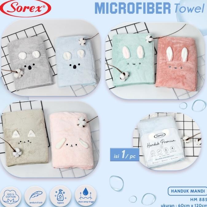 Handuk Sorex Handuk Mandi Premium Anak / Dewasa Microfiber Towel