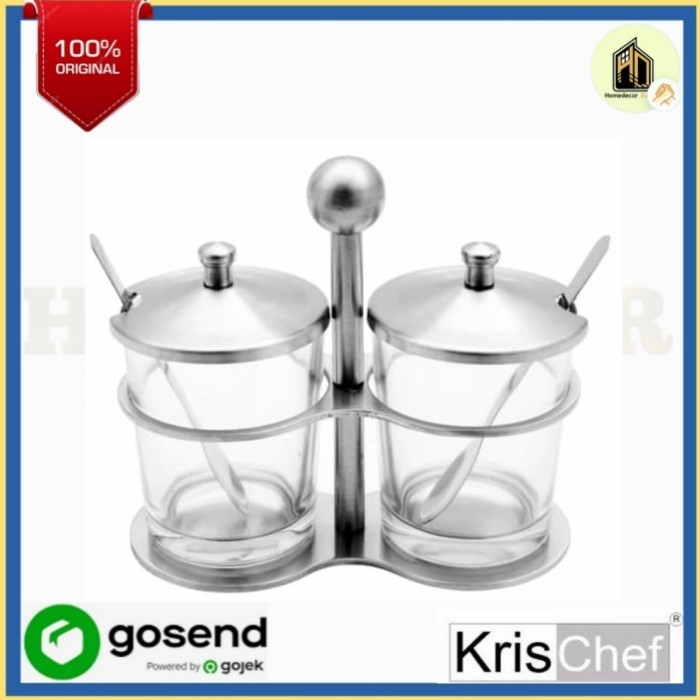 

SALE Krischef Set 2 Pcs Tempat Bumbu - Silver / tempat bumbu dapur isi 2
