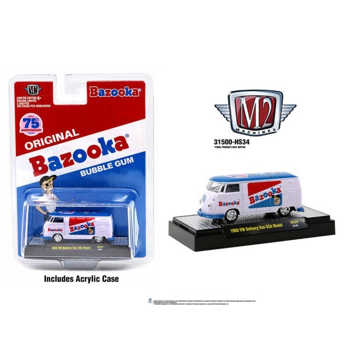31500-HS34 M2 Machines 1960 VW Delivery Van USA Model Bazooka Bubble