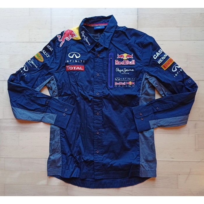 Red Bull Racing F1 2015 RARE Team Long Sleeve Shirt. Kemeja Pria Formula 1