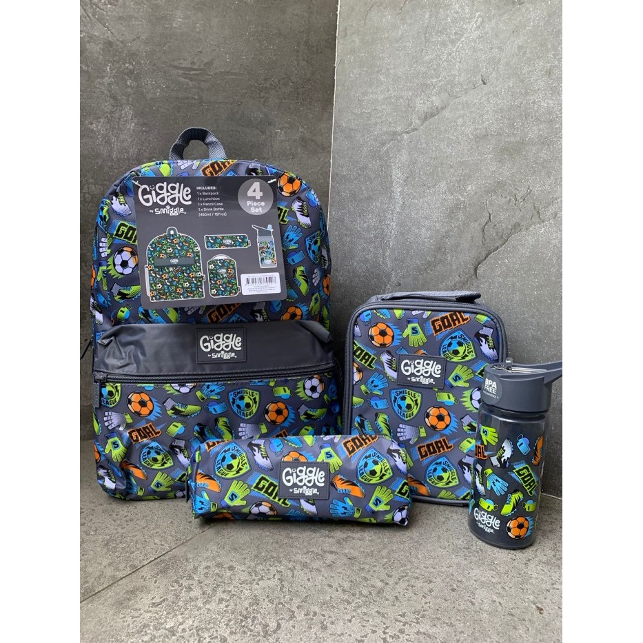 SMIGGLE GIGGLE IX BACKPACK SET GREY - SET TAS SMIGGLE