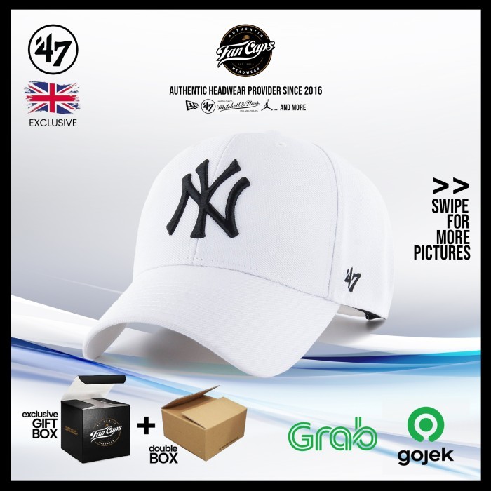 [AUTHENTIC] New York Yankees White Curved MVP Cap by 47 Brand