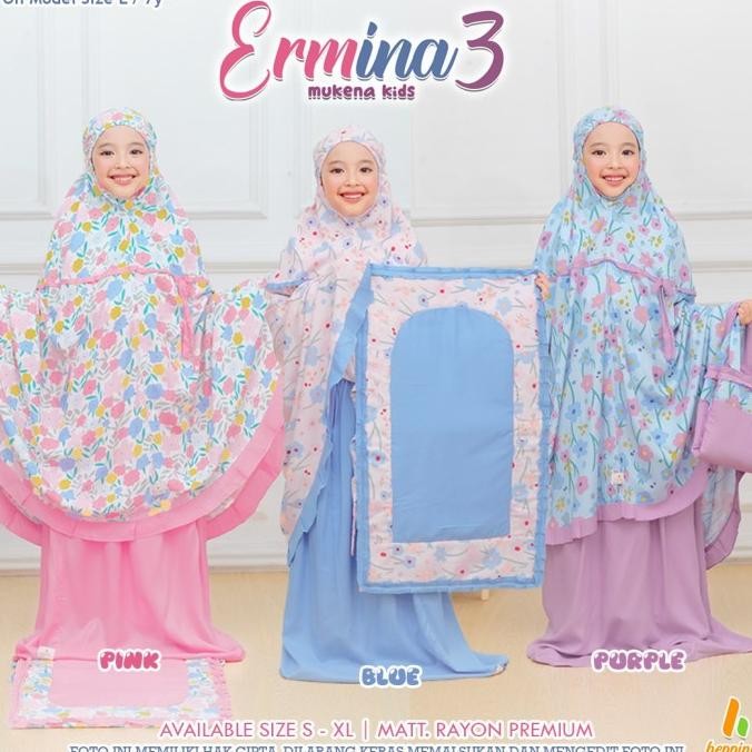 Mukena Anak Rayon Premium Tas Sajadah Mukenah Ermina Balita SD TK TT
