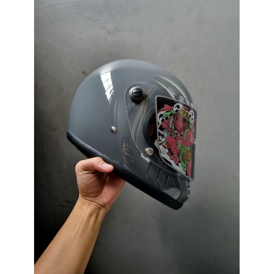 Helm Zeus ZS816E Grey Z816E 816E Retro